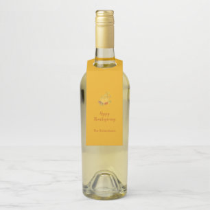 Étiquettes Pour Bouteilles Rustique Automne Automne Couleur Citrouille Thanks