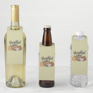 Étiquettes Pour Bouteilles Saison Citrouille léopard Thanksgiving Halloween a