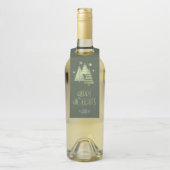 Étiquettes Pour Bouteilles Sapins de Noël et flocons de neige vert ID863 (Sur bouteille)