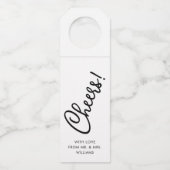 Étiquettes Pour Bouteilles Script manuscrit | Balise Bouteille de bienvenue (Devant)