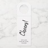 Étiquettes Pour Bouteilles Script manuscrit | Balise Bouteille de bienvenue (Devant)