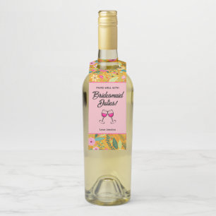 Étiquettes Pour Bouteilles Se marie bien avec le vin des devoirs de demoisell