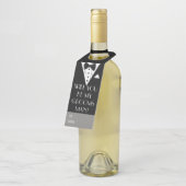 Étiquettes Pour Bouteilles Seras-Tu Mon Groomsman Tuxedo (Incliné)
