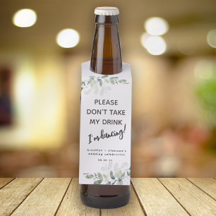 Étiquettes Pour Bouteilles S'il vous plaît, eucalyptus, ne prenez pas mon ver