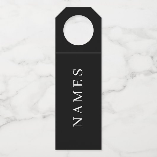 Étiquettes Pour Bouteilles Simple Black Custom Ajouter Votre Nom Élégant (Dos)