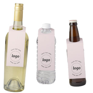Étiquettes Pour Bouteilles Simple Logo Texte Professionnel Promotionnel Blush