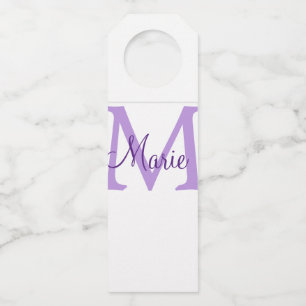 Étiquettes Pour Bouteilles simple minimum ajouter nom monogramme rose redj