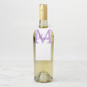 Étiquettes Pour Bouteilles simple minimum ajouter nom monogramme rose redj (Sur bouteille)