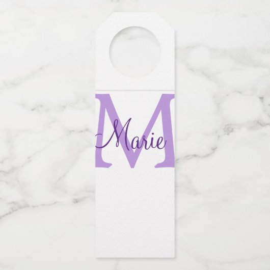 Étiquettes Pour Bouteilles simple minimum ajouter nom monogramme rose redj (Devant)
