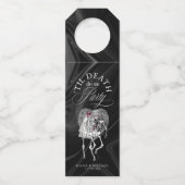 Étiquettes Pour Bouteilles Skeletons gothiques 'Til Death Party Bourgogne ID8 (Devant)
