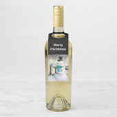 Étiquettes Pour Bouteilles Snowman en hiver sur la scène de Noël (Sur bouteille)