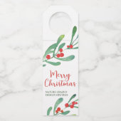 Étiquettes Pour Bouteilles Société de Noël moderne Holly (Devant)