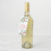 Étiquettes Pour Bouteilles Société de Noël moderne Holly (Incliné)