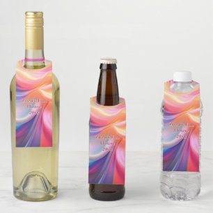 Étiquettes Pour Bouteilles Soie pastel colorée