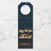 Étiquettes Pour Bouteilles Sparkling Happy New Year Fireworks 2026 (Devant)