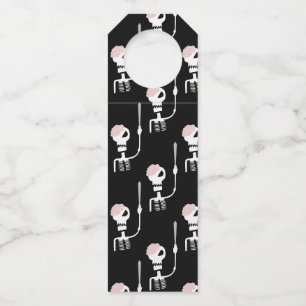 Étiquettes Pour Bouteilles Squelette d'Halloween avec épée