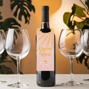 Étiquettes Pour Bouteilles Sunshine Typography Mariage Cheers Pink ID1048