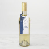 Étiquettes Pour Bouteilles Tache de peinture bleue - Mariage bleu - (Sur bouteille)