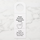Étiquettes Pour Bouteilles Tag de la semaine d'appréciation de la pharmacie (Devant)