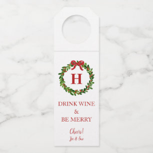 Étiquettes Pour Bouteilles Tags de bouteilles de vin personnalisées de Noël