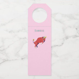 Étiquettes Pour Bouteilles Taurus rose, zodiaque, impression signe du zodiaqu