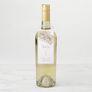 Étiquettes Pour Bouteilles Terracotta rouille moderne Arc Palm Feuille Mariag