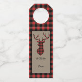 Étiquettes Pour Bouteilles Tête de cerf de buffle rouge (Devant)