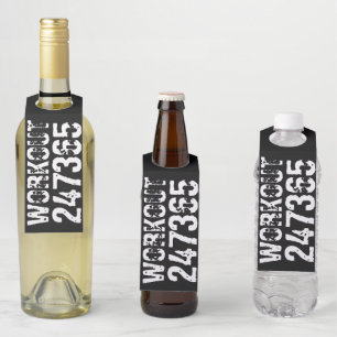 Étiquettes Pour Bouteilles Texte usé et rayé Workout 247365 blanc