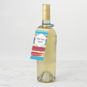 Étiquettes Pour Bouteilles Texture des aquarelles (Incliné)