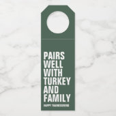 Étiquettes Pour Bouteilles Thanksgiving drôle vin vert (Devant)