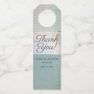 Étiquettes Pour Bouteilles Turquoise Bleu Verre de Mer Argent Mariage sur mes
