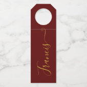 Étiquettes Pour Bouteilles Typographie bourguignonne et or (Devant)