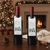 Étiquettes Pour Bouteilles Typographie des Arbres de Noël Rustiques Modernes