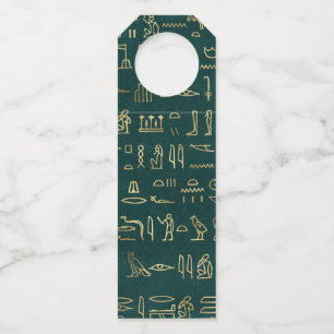 Étiquettes Pour Bouteilles Typographie hiéroglyphes égyptiens dorés Egypte