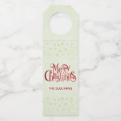 Étiquettes Pour Bouteilles Typographie rouge Joyeux Noël Police festive (Devant)