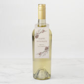 Étiquettes Pour Bouteilles Vacances rustiques de Noël de Pinecone (Sur bouteille)