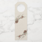 Étiquettes Pour Bouteilles Vacances rustiques de Noël de Pinecone (Dos)