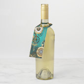 Étiquettes Pour Bouteilles Veille bijoux Steampunk sur un Arrière - plan vert (Incliné)