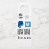 Étiquettes Pour Bouteilles Venmo paypal scan pour payer ajouter q r code logo (Dos)