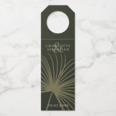 Étiquettes Pour Bouteilles Ventilateur botanique vert de mousse Élégant maria (Devant)