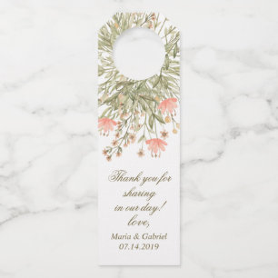 Étiquettes Pour Bouteilles Verdure florale élégante. Mariage campagnard