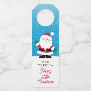 Étiquettes Pour Bouteilles Versez-Vous un Petit Noël Joyeux Père Noël