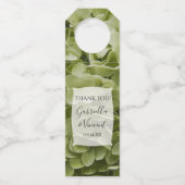 Étiquettes Pour Bouteilles Vert Annabelle Hydrangea Fleurs Mariage (Devant)