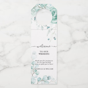 Étiquettes Pour Bouteilles Verts sauge Floral Mariage Personnalisé