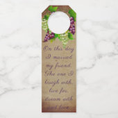 Étiquettes Pour Bouteilles Vignoble Mariage Winery Grappes Numéro de tableau (Dos)