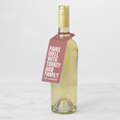 Étiquettes Pour Bouteilles Vin de Thanksgiving audacieux (Incliné)
