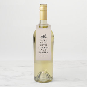 Étiquettes Pour Bouteilles Vin drôle de Thanksgiving