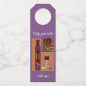 Étiquettes Pour Bouteilles Vin ... "Il Ne S'Améliore Que Avec L'Âge" Hanger T (Devant)