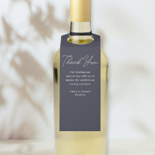 Étiquettes Pour Bouteilles Vin Mariage moderne Dark Navy