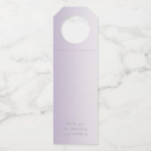 Étiquettes Pour Bouteilles Vin mariage | Monogramme Lilac Shimmer Stripes (Dos)